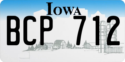 IA license plate BCP712