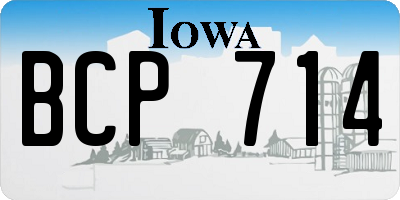 IA license plate BCP714