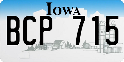 IA license plate BCP715