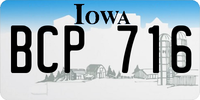 IA license plate BCP716
