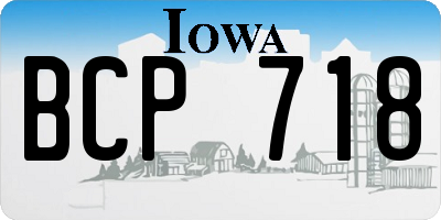 IA license plate BCP718