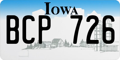 IA license plate BCP726