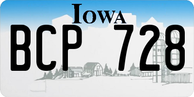 IA license plate BCP728
