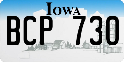 IA license plate BCP730