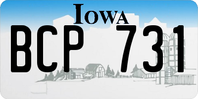 IA license plate BCP731