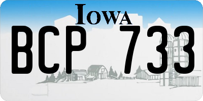 IA license plate BCP733