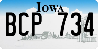 IA license plate BCP734