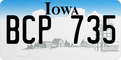 IA license plate BCP735
