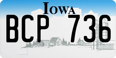 IA license plate BCP736