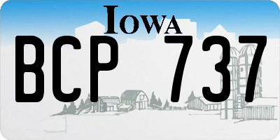 IA license plate BCP737