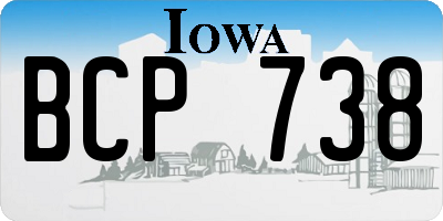 IA license plate BCP738