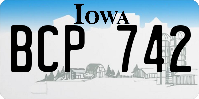 IA license plate BCP742