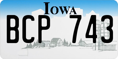IA license plate BCP743