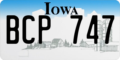 IA license plate BCP747