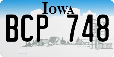 IA license plate BCP748