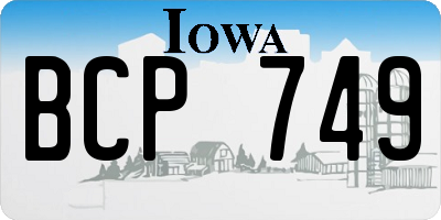 IA license plate BCP749