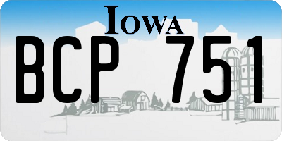 IA license plate BCP751