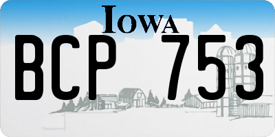 IA license plate BCP753