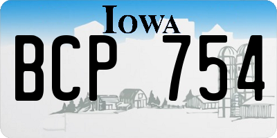 IA license plate BCP754