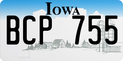 IA license plate BCP755