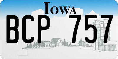 IA license plate BCP757