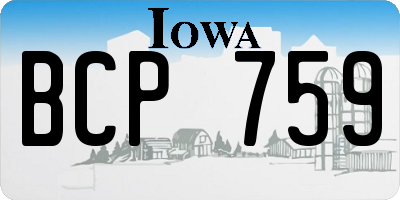 IA license plate BCP759