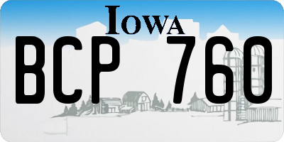 IA license plate BCP760