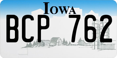 IA license plate BCP762