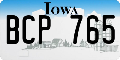 IA license plate BCP765