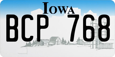 IA license plate BCP768