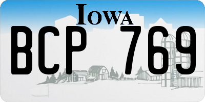 IA license plate BCP769