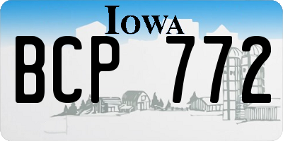 IA license plate BCP772