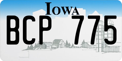 IA license plate BCP775
