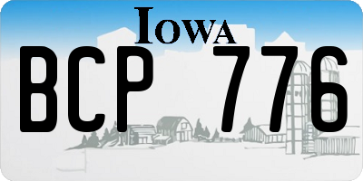 IA license plate BCP776