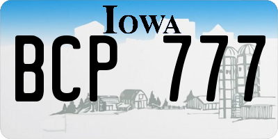 IA license plate BCP777