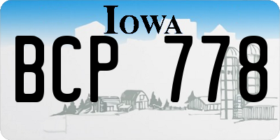IA license plate BCP778