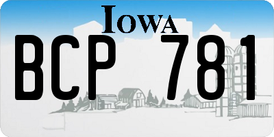 IA license plate BCP781