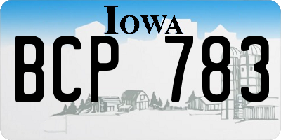 IA license plate BCP783