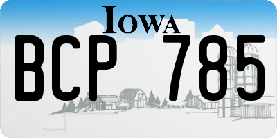 IA license plate BCP785