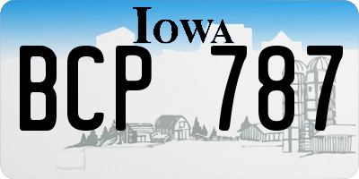 IA license plate BCP787