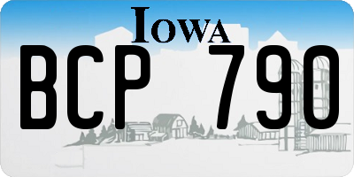 IA license plate BCP790