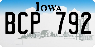IA license plate BCP792