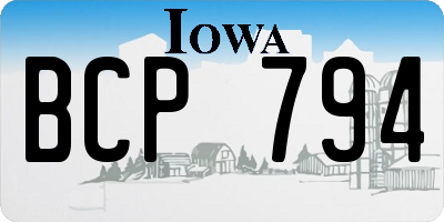 IA license plate BCP794