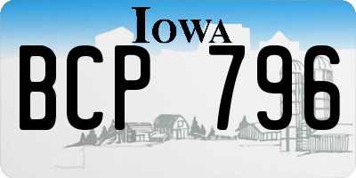 IA license plate BCP796