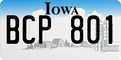 IA license plate BCP801