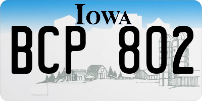 IA license plate BCP802