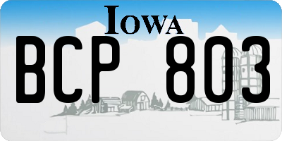 IA license plate BCP803