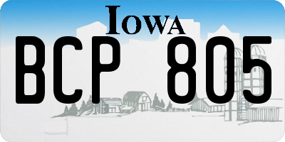 IA license plate BCP805