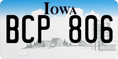 IA license plate BCP806