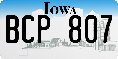 IA license plate BCP807